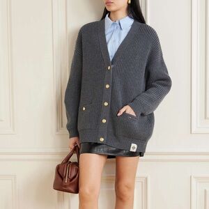 BALLY merino wool ribbed cardigan with gold buttons